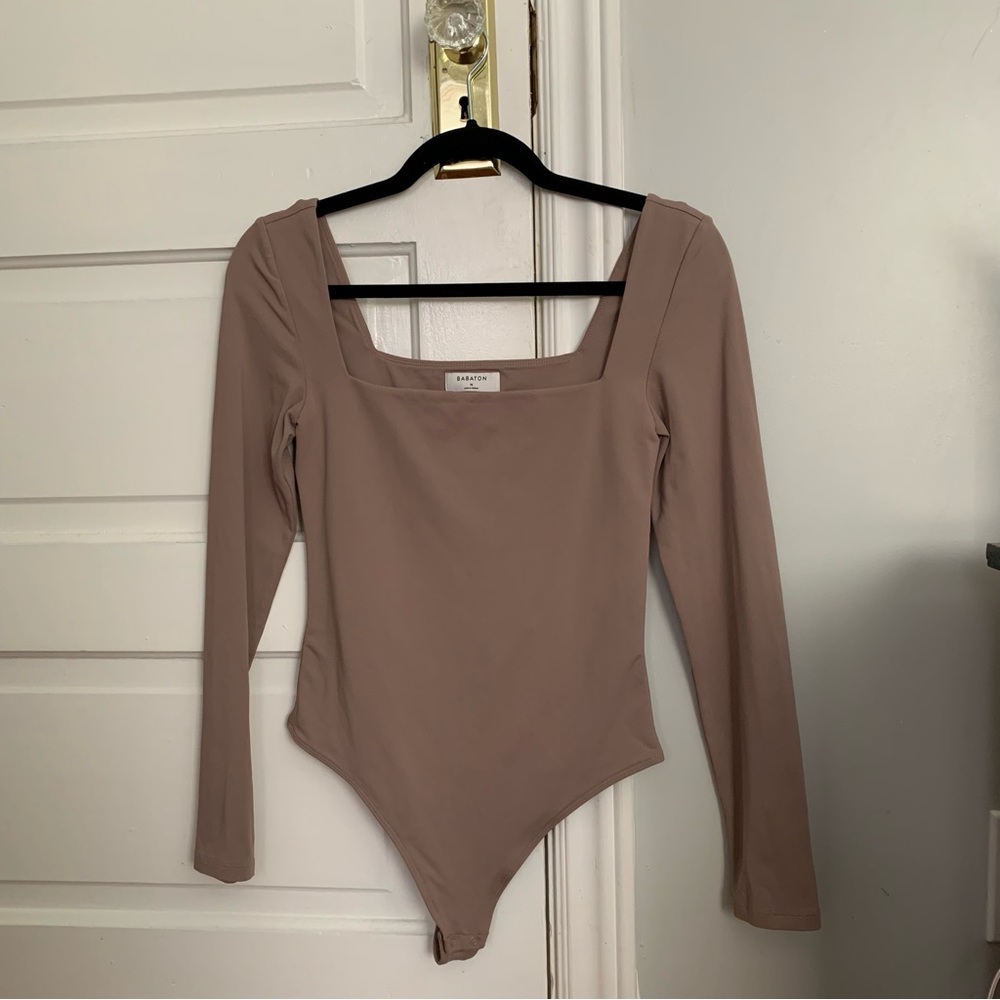 Contour Squareneck Longsleeve Bodysuit with thong-cut bottom